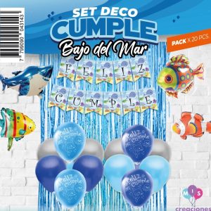 Set decoración completo FONDO DEL MAR  x 1