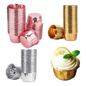 Molde pirotin Cupcake Redondo Metalizado x10
