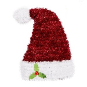 Decoracion Gorro Papa Noel Metalizado (14 cm) x 1
