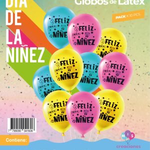 Globo De Latex Estampado Feliz dia de la niñez x 10
