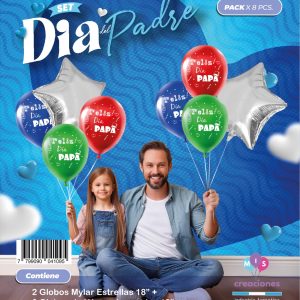 Set de Globos mylar + latex estampado Papá