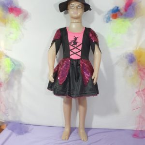 Disfraz Infantil De Bruja Rosa x 1