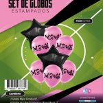 Set de Globos mylar + latex estampado Miami Messi