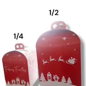 Estuche Pan Dulce (Varios tamaños) Rojo estampado x1
