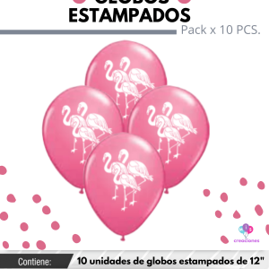 Globo De Latex Estampado De Flamenco x 10u
