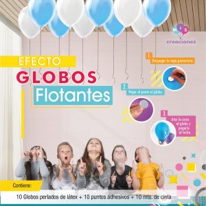 Globos flotantes Celeste y blanco