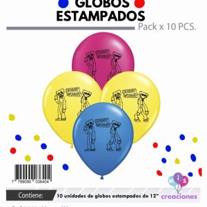 Globo De Latex Estampado Huggy Wuggy x 10u