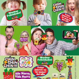 photo booth props de fin de años x 12