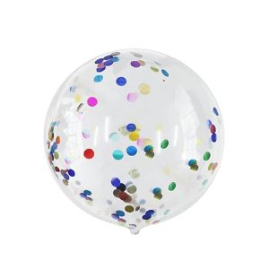 Globo Burbuja Con Confeti Metalizado  multicolor x 1