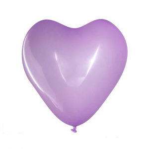 Globo Latex con Forma de Corazon Lila x25