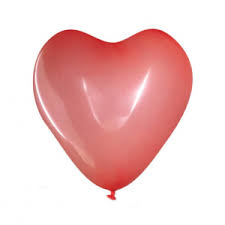 Globo Latex con Forma de Corazon Rojo x25