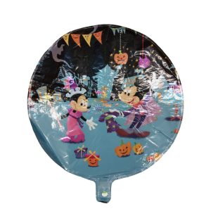 Globo  personaje Disney Mickey de Halloween Celeste y Negro 18" x1
