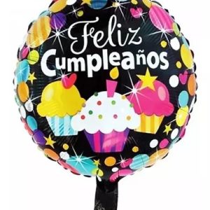 Globo De Feliz Cumple Cupackes  10" x 1