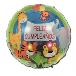 Globo De Feliz Cumple Animalitos 18" x 1