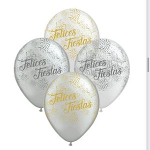 Globo de latex cristal Felices fiestas x 10u