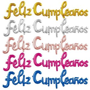 Cartel De Globo Feliz Cumpleaños Cursiva x 1