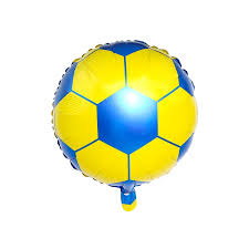 Globo personaje  Pelota De Futbol Azul y Amarillo 18 " x1