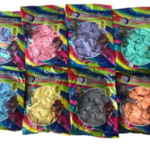 Globos Lisos Pastel 10" x 50 - GLOBOLANDIA