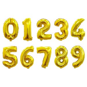 Globos de número Medianos 16" Dorados X 1