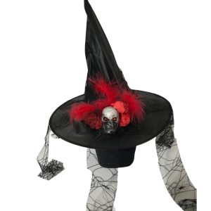 Gorro Bruja Calavera Y Flores x1