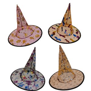 Gorros de Bruja Transparentes con detalles x1