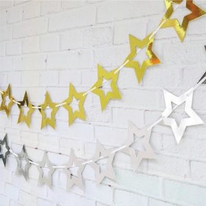 Guirnalda Estrella Calada Metalizada x 3 metros