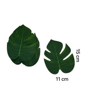 Hoja decoración verde 15 cm  x1