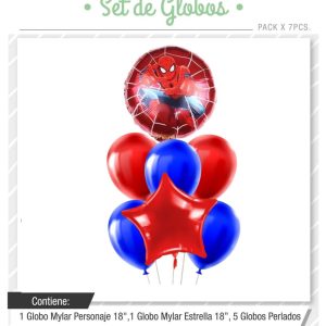 Set de globos Spiderman (Hombre Araña) 7pcs