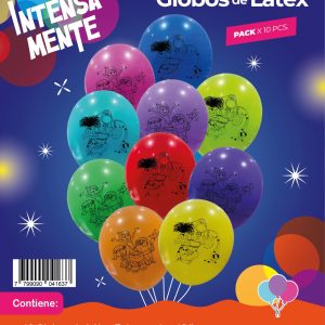 Globo De Latex Estampado Intensamente x 10