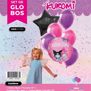 Set de globos Kuromi 7pcs