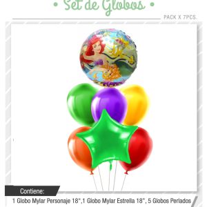 Set de globos La Sirenita 7pcs
