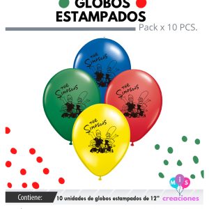 Globo De Latex Estampado Simpsoms x 10