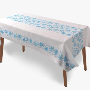 Mantel Rectangular Copos de Nieve x1