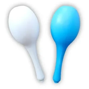 Maracas Redondas celeste y blanco  x10