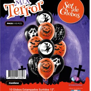 Globo De Latex Estampado Mix terror x 10