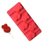 Molde Chupetin Silicona Corazones Doble x1