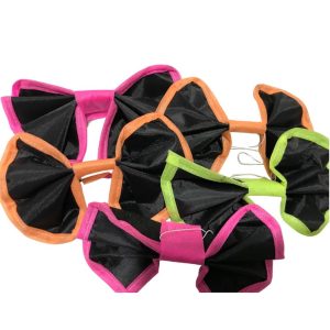Moño Negro Con Bordes Fluo x 5
