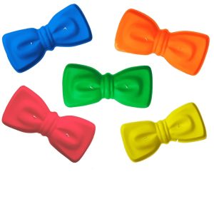 Moños plasticos liso fluo x12