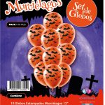Globo De Latex Estampado De Murcielagos x 10u