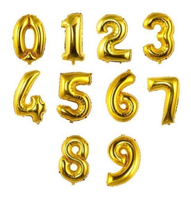 Globos de número Grandes 32"  Dorados X 1