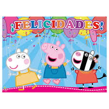 Afiche Felicidades Peppa Pig x1