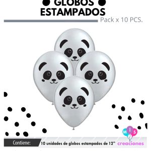 Globo De Latex Estampado Panda x 10