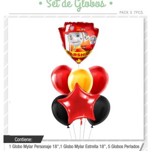 Set de globos Paw patrol 7pcs