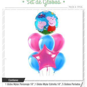 Set de globos Peppa Pig 7pcs