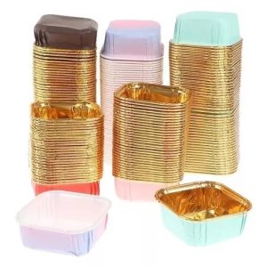 Molde pirotin Cupcake Cuadrado Metal + Pastel x10
