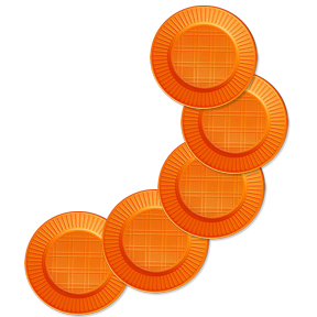 Platos Descartable Naranja chico x 48