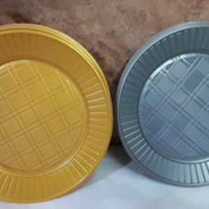 Platos De Plástico Chico Dorado o Plateado x 48
