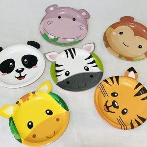 Platos De Carton De Animalitos Con Orejas  x 6