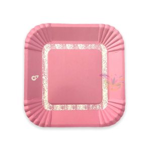 Plato Cuadrado Pastel (Celeste o Rosa) x 8