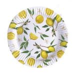 Platos Poli Papel Limones x 6